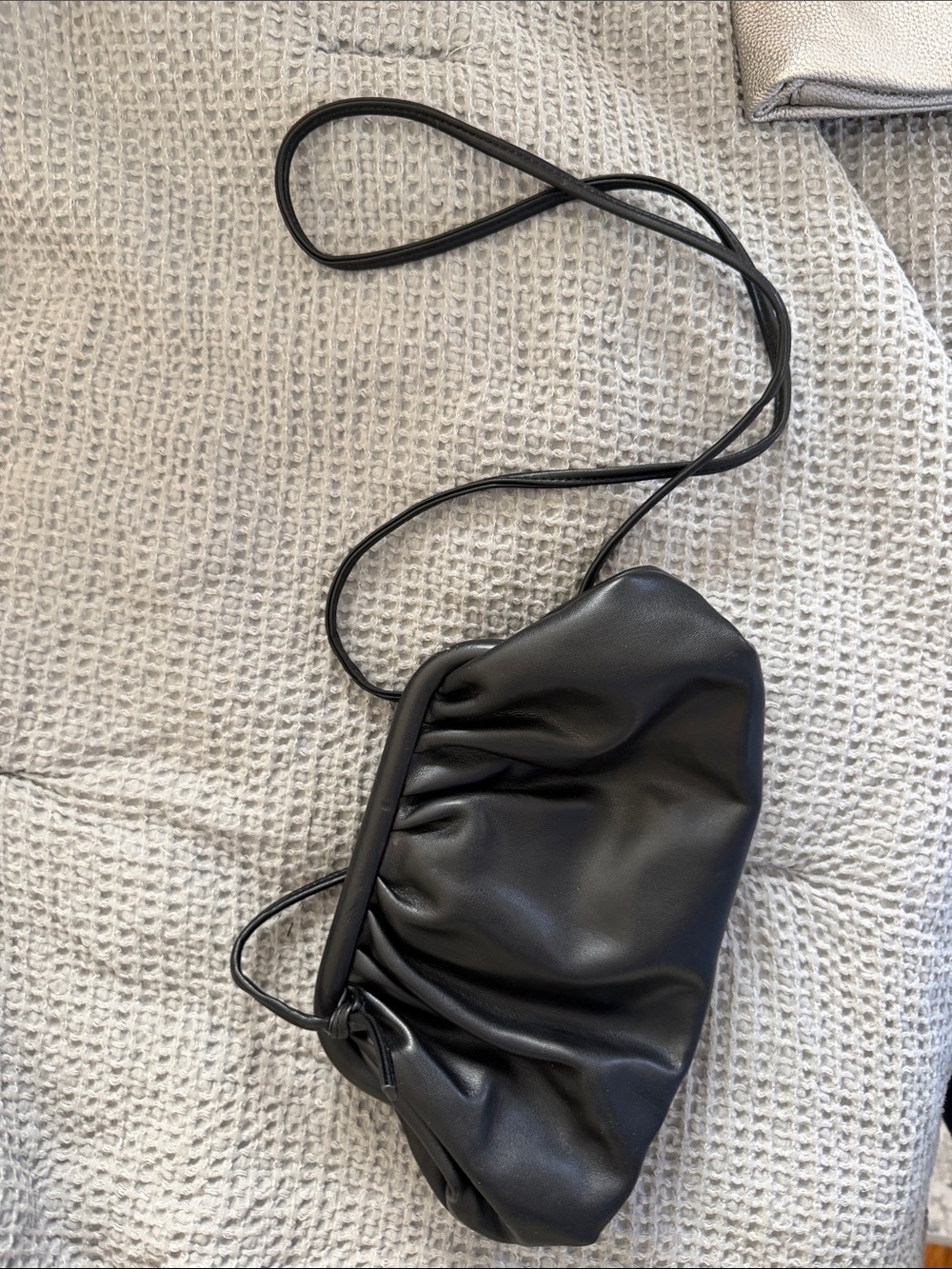 Black Ruched Crossbody Clutch - Unbranded